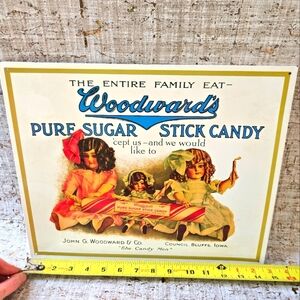 Woodward's Stick Candy Tin Sign Reproduction By Nostalgia